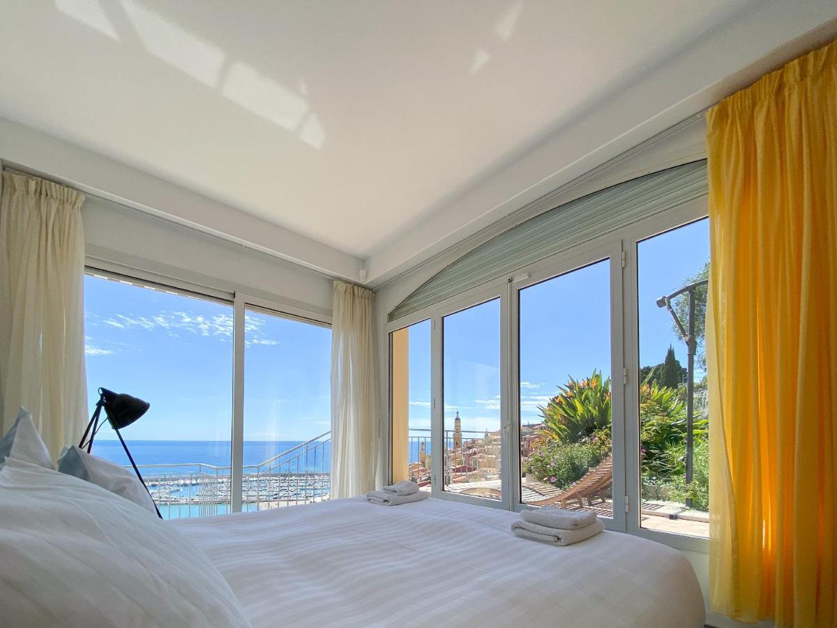Villa L'Ensoleillee Vue Panoramique Mer, 250 M De La Plage Et Du Centre Ville Menton Exteriör bild