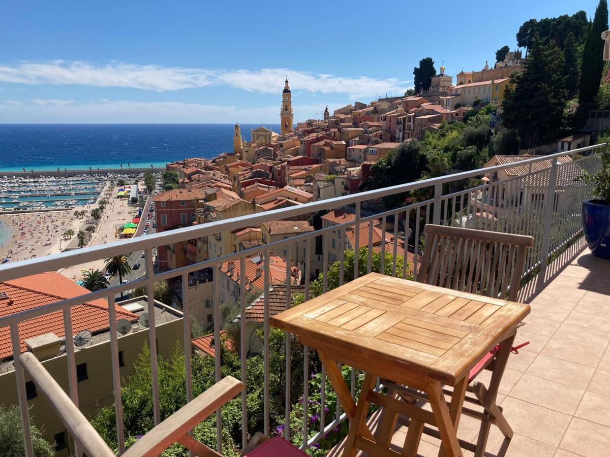 Villa L'Ensoleillee Vue Panoramique Mer, 250 M De La Plage Et Du Centre Ville Menton Exteriör bild