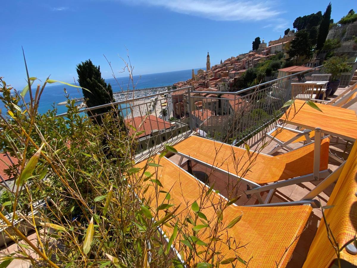 Villa L'Ensoleillee Vue Panoramique Mer, 250 M De La Plage Et Du Centre Ville Menton Exteriör bild