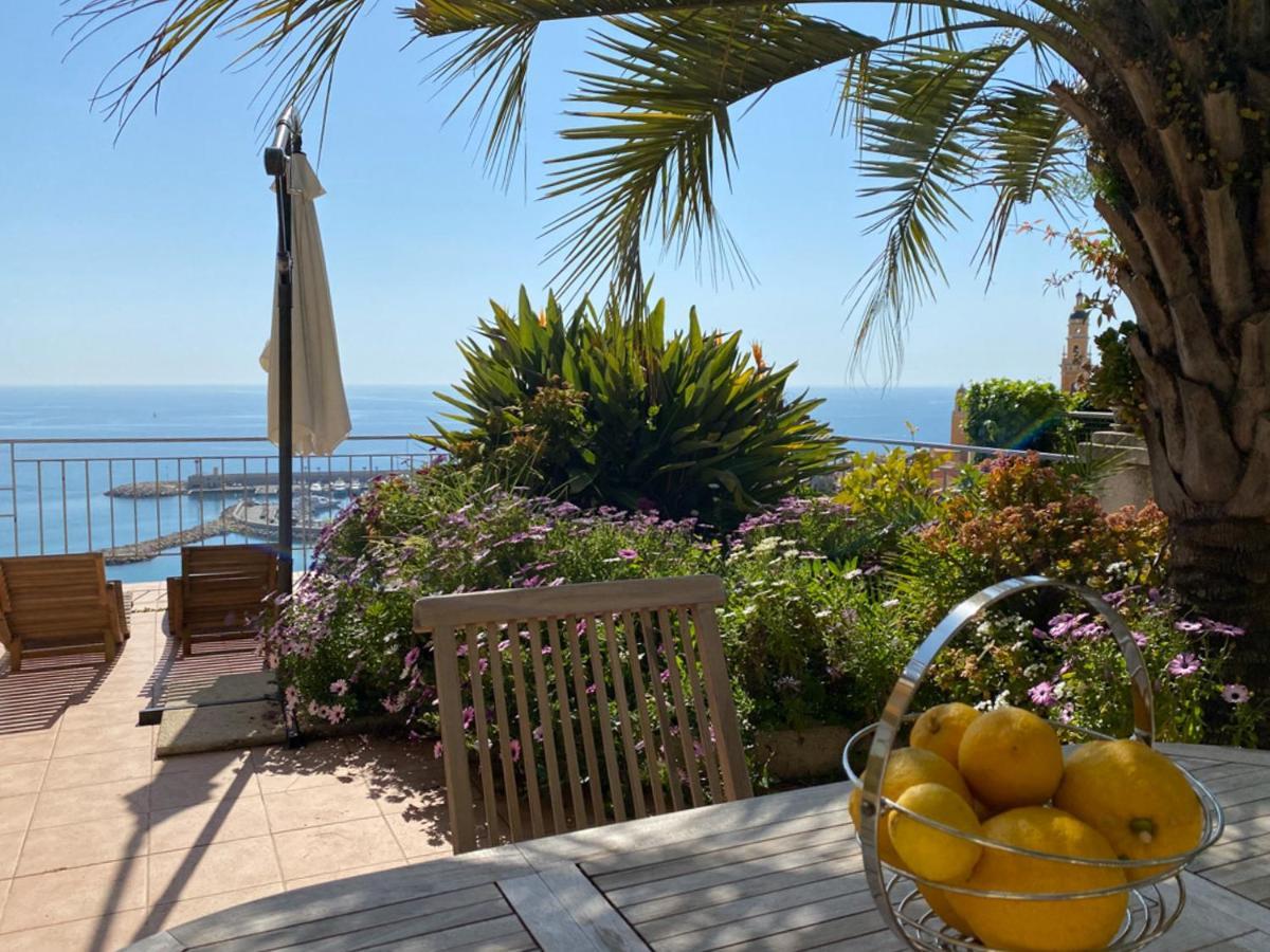 Villa L'Ensoleillee Vue Panoramique Mer, 250 M De La Plage Et Du Centre Ville Menton Exteriör bild