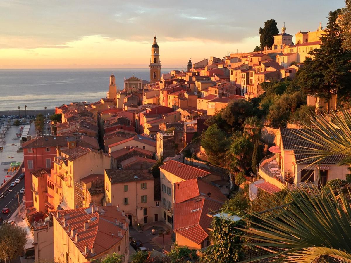 Villa L'Ensoleillee Vue Panoramique Mer, 250 M De La Plage Et Du Centre Ville Menton Exteriör bild
